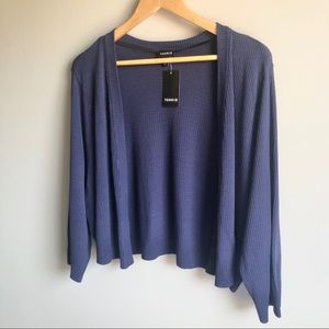 NWT torrid Navy Blue Open front Pointelle Shrug